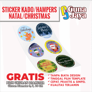 Sticker Christmas Sticker Natal Sticker Hampers Natal Bulat Set