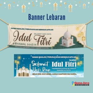 Spanduk Banner IDUL FITRI, Free Design Bahan flexi 280gr