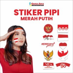 Stiker Pipi Bendera Indonesia - Merah Putih/ Sticker Hut Ri 80/ Sticker Pipi HUT RI 80/ Sticker Dirgahayu RI 2024/ HUT RI 2024